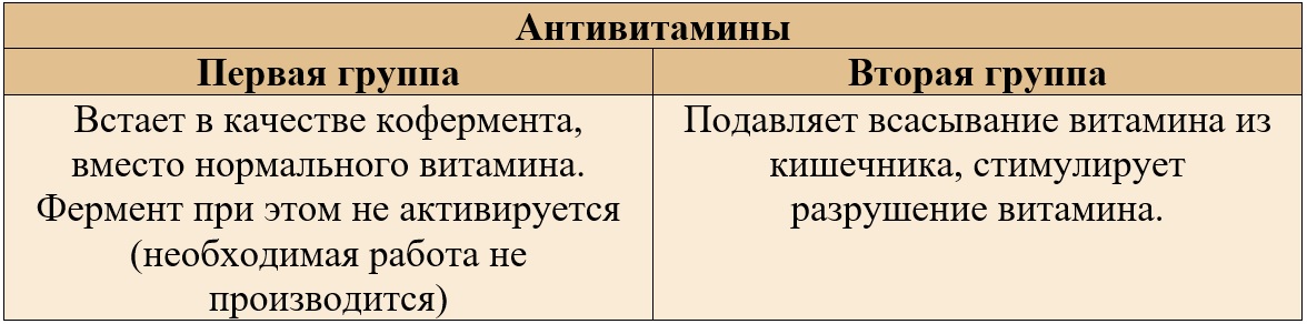 Антивитамины и их виды