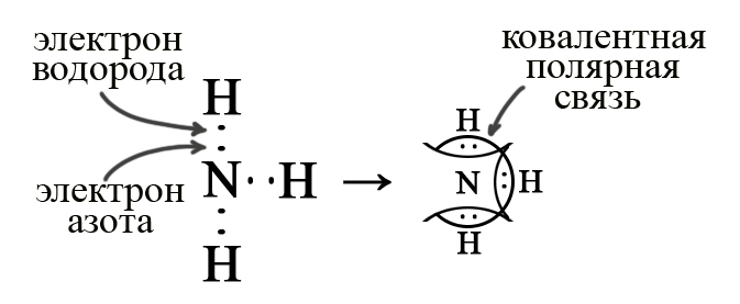 Ковалентная полярная связь на примере аммиака