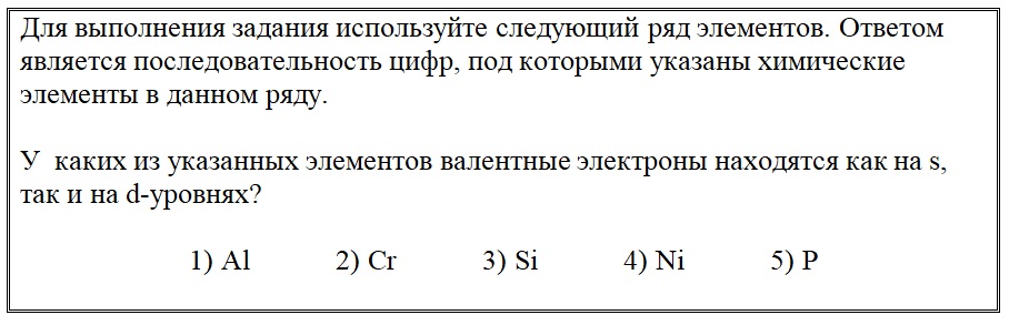 Вариант по химии. Тематический тест 